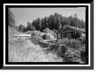 Historic Framed Print, Prairie Creek Fish Hatchery, Hwy. 101, Orick, Humboldt County, CA - 19,  17-7/8" x 21-7/8"
