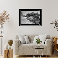 Historic Framed Print, Prairie Creek Fish Hatchery, Hwy. 101, Orick, Humboldt County, CA - 19,  17-7/8" x 21-7/8"