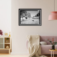 Historic Framed Print, Prairie Creek Fish Hatchery, Hwy. 101, Orick, Humboldt County, CA - 20,  17-7/8" x 21-7/8"