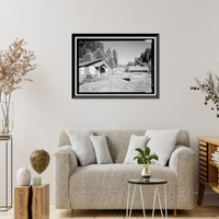 Historic Framed Print, Prairie Creek Fish Hatchery, Hwy. 101, Orick, Humboldt County, CA - 20,  17-7/8" x 21-7/8"