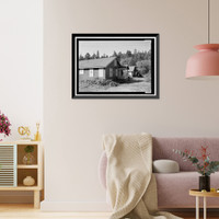 Historic Framed Print, Prairie Creek Fish Hatchery, Hwy. 101, Orick, Humboldt County, CA - 21,  17-7/8" x 21-7/8"