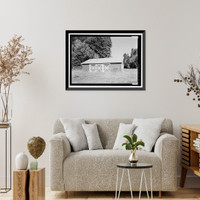 Historic Framed Print, Prairie Creek Fish Hatchery, Hwy. 101, Orick, Humboldt County, CA - 23,  17-7/8" x 21-7/8"