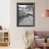 Historic Framed Print, Prairie Creek Fish Hatchery, Hwy. 101, Orick, Humboldt County, CA - 33,  17-7/8" x 21-7/8"