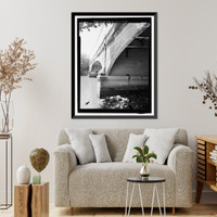 Historic Framed Print, First Street Bridge, Spanning Napa River at First Street between Soscol, Napa, Napa County, CA - 5,  17-7/8" x 21-7/8"