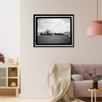 Historic Framed Print, U.S. Naval Base, Pearl Harbor, Ferry Landing Type, Halawa Landing on Ford Island, Pearl Harbor, Honolulu County, HI - 7,  17-7/8" x 21-7/8"