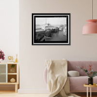 Historic Framed Print, U.S. Naval Base, Pearl Harbor, Ferry Landing Type, Halawa Landing on Ford Island, Pearl Harbor, Honolulu County, HI - 8,  17-7/8" x 21-7/8"