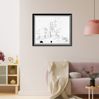 Historic Framed Print, U.S. Naval Air Station, Captain's Quarters, Q-8 North Avenue, Pensacola, Escambia County, FL - 2,  17-7/8" x 21-7/8"