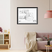 Historic Framed Print, U.S. Naval Air Station, Captain's Quarters, Q-8 North Avenue, Pensacola, Escambia County, FL - 5,  17-7/8" x 21-7/8"