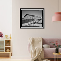 Historic Framed Print, NASA Industrial Plant, Material Conservation & Storage Facility, 12214 Lakewood Boulevard, Downey, Los Angeles County, CA - 4,  17-7/8" x 21-7/8"