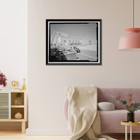 Historic Framed Print, Beale Air Force Base, Perimeter Acquisition Vehicle Entry Phased-Array Warning System, Power Plant, End of Spencer Paul Road, north of Warren Shingle, Marysville vicinity, Yuba County, CA,  17-7/8" x 21-7/8"