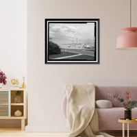 Historic Framed Print, Beale Air Force Base, Perimeter Acquisition Vehicle Entry Phased-Array Warning System, Supply Warehouse, End of Spencer Paul Road, north of Warren Shingle, Marysville vicinity, Yuba County, CA,  17-7/8" x 21-7/8"