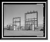 Historic Framed Print, Beale Air Force Base, Perimeter Acquisition Vehicle Entry Phased-Array Warning System, Electric Substation, End of Spencer Paul Road, north of Warren Shingle, Marysville vicinity, Yuba County, CA,  17-7/8" x 21-7/8"