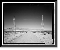 Historic Framed Print, Naval Ordnance Test Station Inyokern, Randsburg Wash Facility Target Test Towers, Tower Road, China Lake vicinity, Kern County, CA,  17-7/8" x 21-7/8"