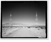 Historic Framed Print, Naval Ordnance Test Station Inyokern, Randsburg Wash Facility Target Test Towers, Tower Road, China Lake vicinity, Kern County, CA,  17-7/8" x 21-7/8"