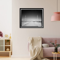 Historic Framed Print, Naval Ordnance Test Station Inyokern, Randsburg Wash Facility Target Test Towers, Tower Road, China Lake vicinity, Kern County, CA,  17-7/8" x 21-7/8"