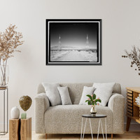 Historic Framed Print, Naval Ordnance Test Station Inyokern, Randsburg Wash Facility Target Test Towers, Tower Road, China Lake vicinity, Kern County, CA,  17-7/8" x 21-7/8"