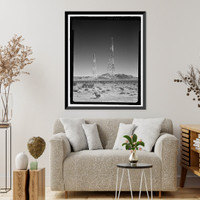 Historic Framed Print, Naval Ordnance Test Station Inyokern, Randsburg Wash Facility Target Test Towers, Tower Road, China Lake vicinity, Kern County, CA - 3,  17-7/8" x 21-7/8"