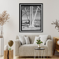 Historic Framed Print, Naval Ordnance Test Station Inyokern, Randsburg Wash Facility Target Test Towers, Tower Road, China Lake vicinity, Kern County, CA - 6,  17-7/8" x 21-7/8"