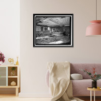 Historic Framed Print, POW-3 Distant Early Warning Line Station, Bullen Point, Prudhoe Bay vicinity, North Slope Borough, AK - 44,  17-7/8" x 21-7/8"