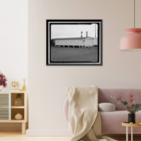 Historic Framed Print, POW-3 Distant Early Warning Line Station, Bullen Point, Prudhoe Bay vicinity, North Slope Borough, AK - 62,  17-7/8" x 21-7/8"