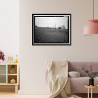 Historic Framed Print, POW-3 Distant Early Warning Line Station, Bullen Point, Prudhoe Bay vicinity, North Slope Borough, AK - 72,  17-7/8" x 21-7/8"