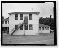 Historic Framed Print, Mare Island Naval Shipyard, Guard House & Barracks, Railroad Avenue near Eighteenth Street, Vallejo, Solano County, CA - 5,  17-7/8" x 21-7/8"