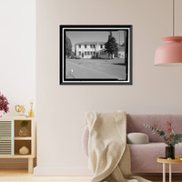 Historic Framed Print, Mare Island Naval Shipyard, Guard House & Barracks, Railroad Avenue near Eighteenth Street, Vallejo, Solano County, CA - 6,  17-7/8" x 21-7/8"