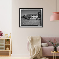 Historic Framed Print, Mare Island Naval Shipyard, Guard House & Barracks, Railroad Avenue near Eighteenth Street, Vallejo, Solano County, CA - 11,  17-7/8" x 21-7/8"