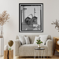 Historic Framed Print, Mare Island Naval Shipyard, Guard House & Barracks, Railroad Avenue near Eighteenth Street, Vallejo, Solano County, CA - 16,  17-7/8" x 21-7/8"