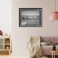 Historic Framed Print, Mare Island Naval Shipyard, Finger Piers 22 & 23, Railroad Avenue near Eighteenth Street, Vallejo, Solano County, CA,  17-7/8" x 21-7/8"