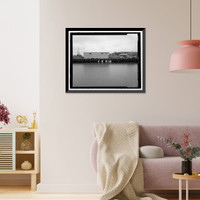 Historic Framed Print, Mare Island Naval Shipyard, Finger Piers 22 & 23, Railroad Avenue near Eighteenth Street, Vallejo, Solano County, CA - 3,  17-7/8" x 21-7/8"