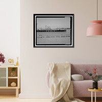 Historic Framed Print, Mare Island Naval Shipyard, Finger Piers 22 & 23, Railroad Avenue near Eighteenth Street, Vallejo, Solano County, CA - 6,  17-7/8" x 21-7/8"