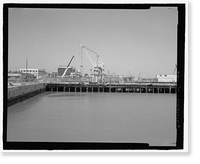 Historic Framed Print, Mare Island Naval Shipyard, Finger Piers 22 & 23, Railroad Avenue near Eighteenth Street, Vallejo, Solano County, CA - 8,  17-7/8" x 21-7/8"