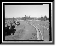 Historic Framed Print, Mare Island Naval Shipyard, Finger Piers 22 & 23, Railroad Avenue near Eighteenth Street, Vallejo, Solano County, CA - 11,  17-7/8" x 21-7/8"