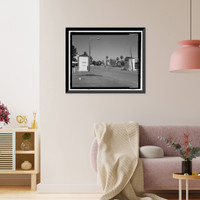 Historic Framed Print, Mare Island Naval Shipyard, Sentry Houses, Railroad Avenue near Eighteenth Street, Vallejo, Solano County, CA,  17-7/8" x 21-7/8"