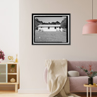 Historic Framed Print, Mare Island Naval Shipyard, Quartermaster & Tailor Shop, Railroad Avenue near Eighteenth Street, Vallejo, Solano County, CA - 2,  17-7/8" x 21-7/8"