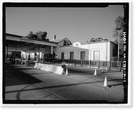 Historic Framed Print, U.S. Inspection Station, Main Building, California State Highway 188, Tecate Road, Tecate, San Diego County, CA,  17-7/8" x 21-7/8"