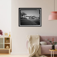 Historic Framed Print, U.S. Inspection Station, Main Building, California State Highway 188, Tecate Road, Tecate, San Diego County, CA - 2,  17-7/8" x 21-7/8"