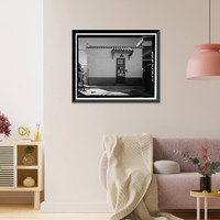 Historic Framed Print, U.S. Inspection Station, Main Building, California State Highway 188, Tecate Road, Tecate, San Diego County, CA - 3,  17-7/8" x 21-7/8"