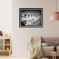 Historic Framed Print, U.S. Inspection Station, Main Building, California State Highway 188, Tecate Road, Tecate, San Diego County, CA - 8,  17-7/8" x 21-7/8"