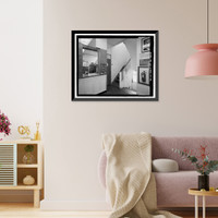 Historic Framed Print, U.S. Inspection Station, Main Building, California State Highway 188, Tecate Road, Tecate, San Diego County, CA - 14,  17-7/8" x 21-7/8"