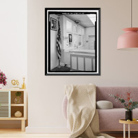 Historic Framed Print, U.S. Inspection Station, Main Building, California State Highway 188, Tecate Road, Tecate, San Diego County, CA - 15,  17-7/8" x 21-7/8"