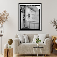 Historic Framed Print, U.S. Inspection Station, Main Building, California State Highway 188, Tecate Road, Tecate, San Diego County, CA - 15,  17-7/8" x 21-7/8"