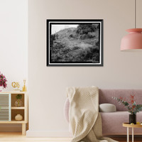 Historic Framed Print, Fort Barry, Signal Corps Radar 296, Station 5, Transmitter Building Foundation, Point Bonita, Marin Headlands, Sausalito vicinity, Marin County, CA - 3,  17-7/8" x 21-7/8"