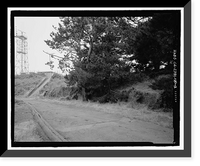 Historic Framed Print, Fort Barry, Bonita Ridge Access Road, Retaining Wall, Point Bonita, Marin Headlands, Sausalito vicinity, Marin County, CA,  17-7/8" x 21-7/8"