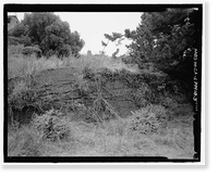 Historic Framed Print, Fort Barry, Bonita Ridge Access Road, Retaining Wall, Point Bonita, Marin Headlands, Sausalito vicinity, Marin County, CA - 3,  17-7/8" x 21-7/8"