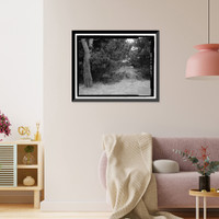 Historic Framed Print, Fort Barry, Bonita Ridge Access Road, Retaining Wall, Point Bonita, Marin Headlands, Sausalito vicinity, Marin County, CA - 4,  17-7/8" x 21-7/8"