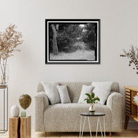 Historic Framed Print, Fort Barry, Bonita Ridge Access Road, Retaining Wall, Point Bonita, Marin Headlands, Sausalito vicinity, Marin County, CA - 4,  17-7/8" x 21-7/8"