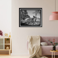 Historic Framed Print, Mobile Searchlight Storage Building, 691 Center Road, Sausalito vicinity, Marin County, CA - 4,  17-7/8" x 21-7/8"