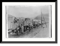 Historic Framed Print, German motor trucks,  17-7/8" x 21-7/8"